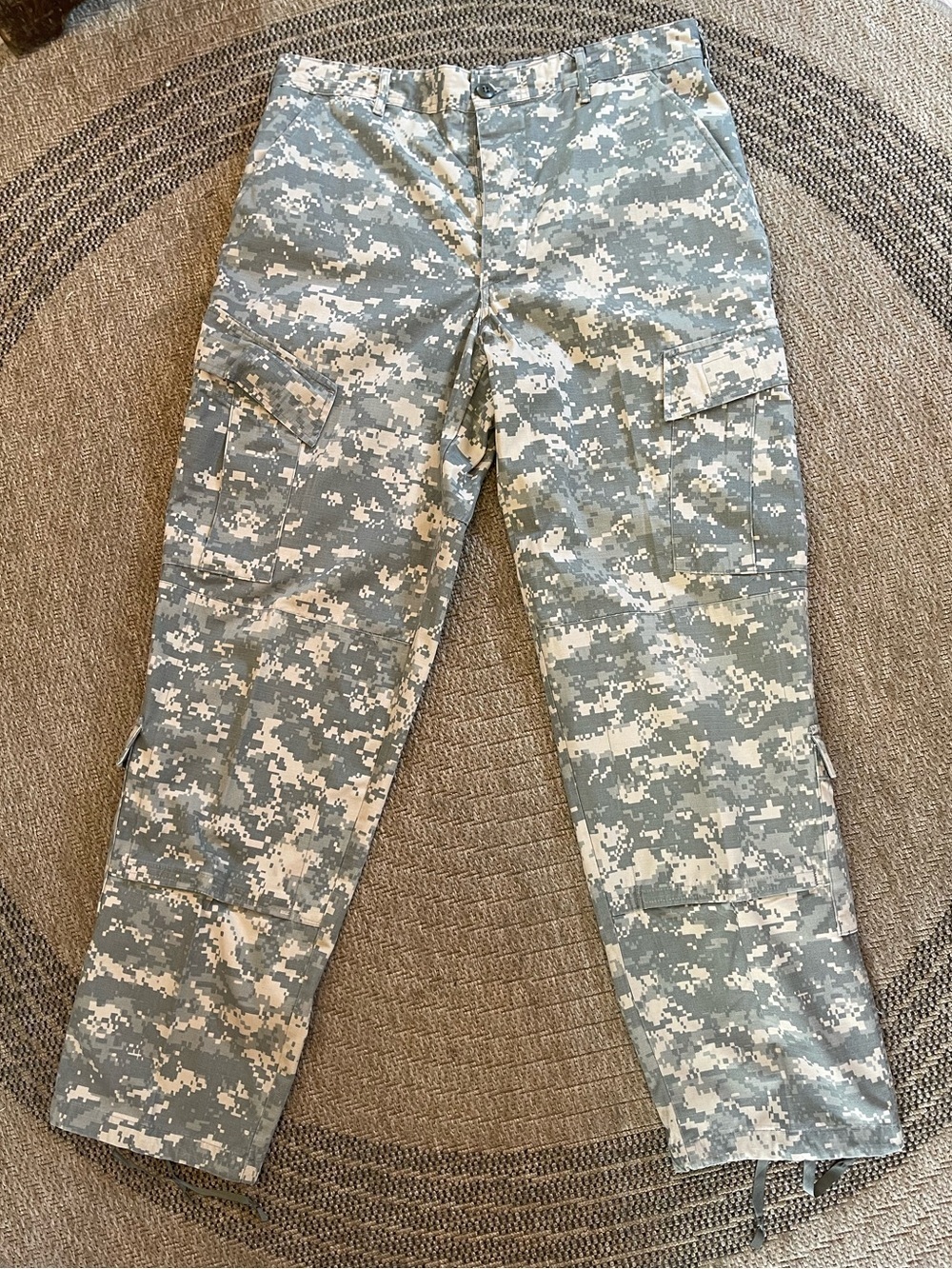 US Army issue combat pants Army Combat Uniform ACU digital camouflage pattern.